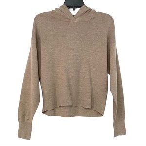 NWOT Lush Nordstrom Long Sleeve Hooded Knit Jumper Sweater Taupe Tan Size S